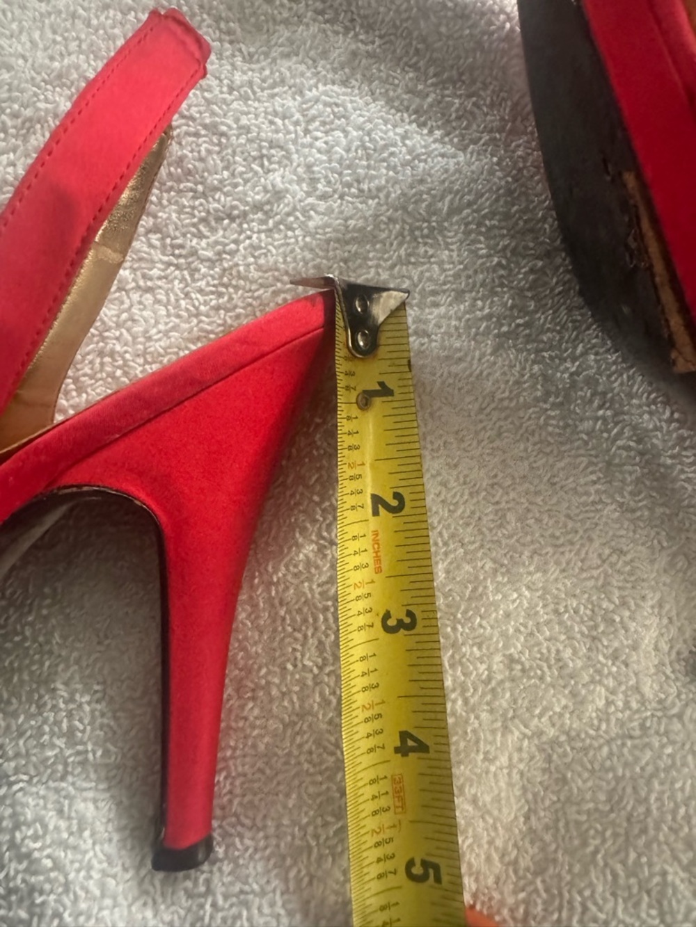 Nina Red Slingback High Heel Pumps
